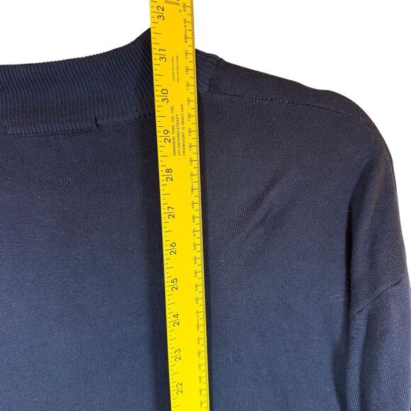 MURANO by Raffi Sweater Mens XL Crew Neck Navy 60% Cotton Modal Made Italy - Picture 4 of 9